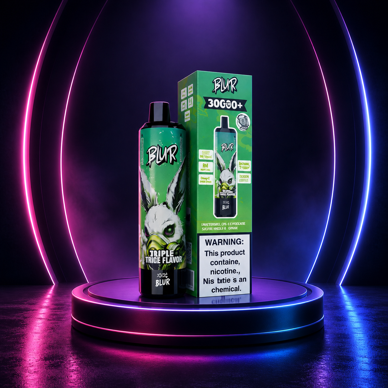Blur 30000 Watermelon Ice Mixed Berries Caribbean Crush vape descartável com 30000 puffs