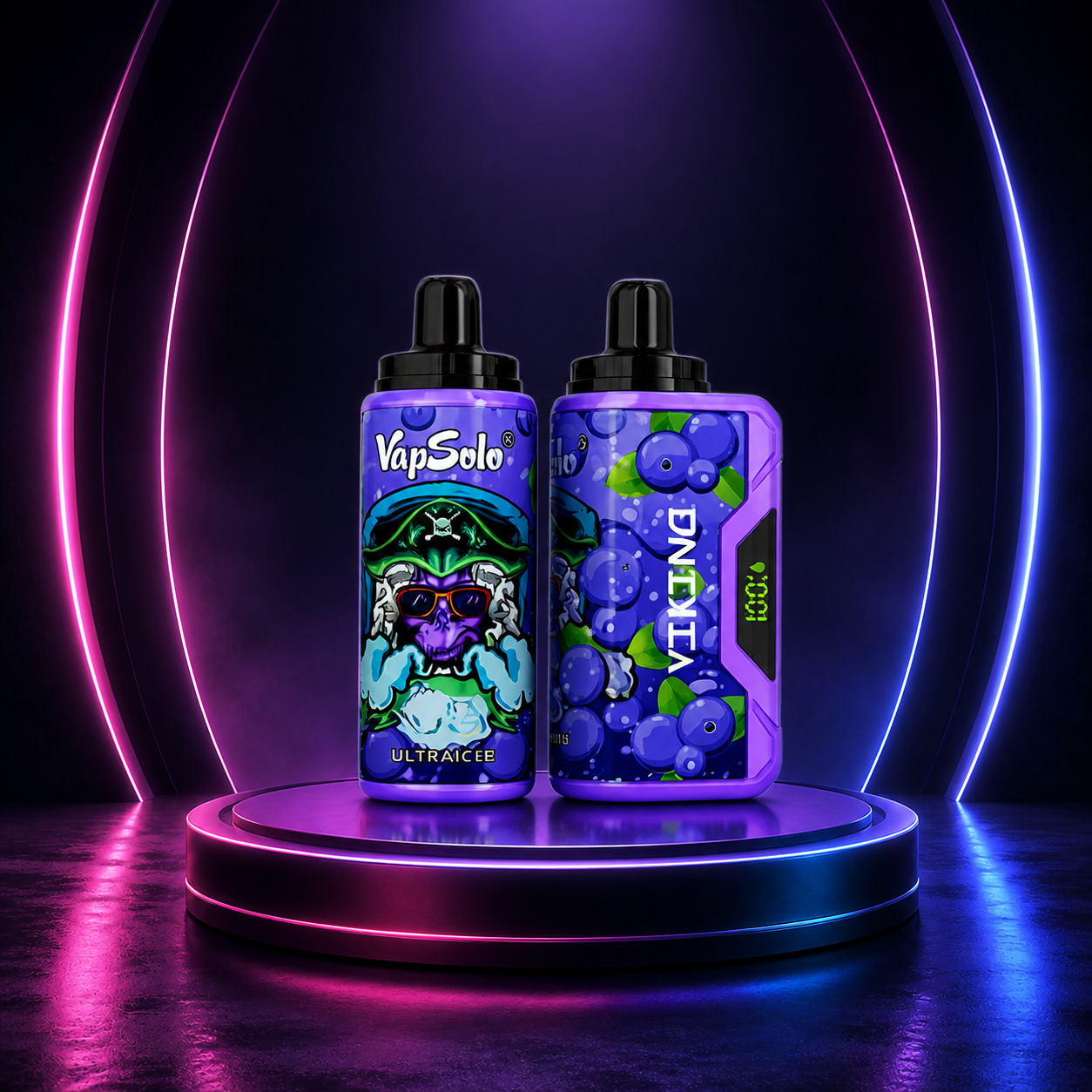 VapSolo Viking 12K Blueberry Ice vape descartável com 12000 puffs