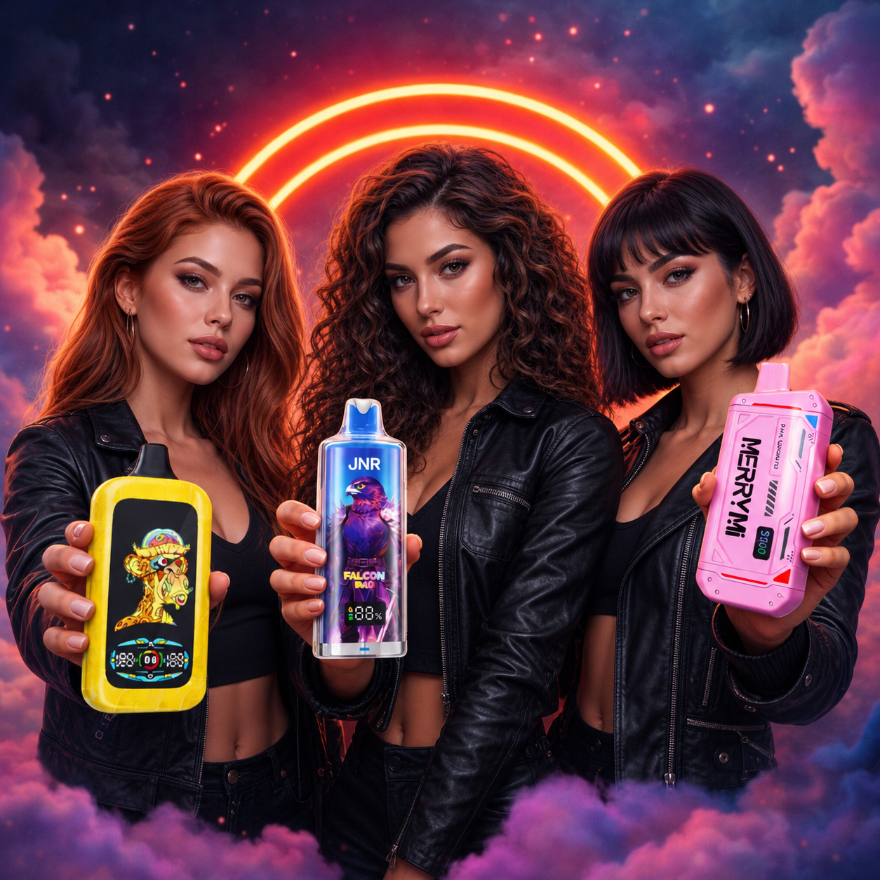 Imagem principal com vape descartável, cigarro eletrónico e sabores de vape
